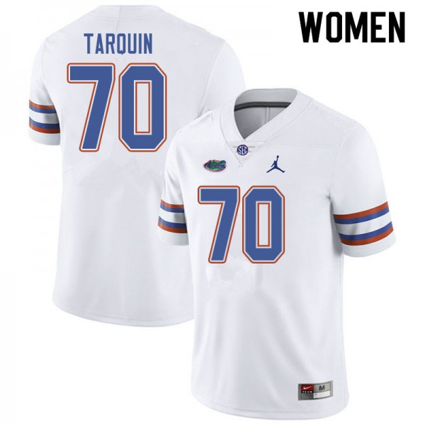 Jordan Brand Women #70 Michael Tarquin Florida Gators College Football Jersey White